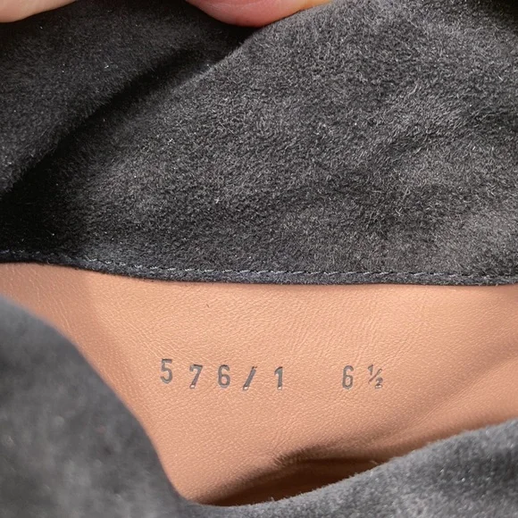 Black Suede OTK Heeled Boots - Picture 7 of 14